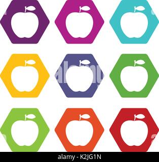 Apple icon set color hexahedron Stock Vector Image & Art - Alamy