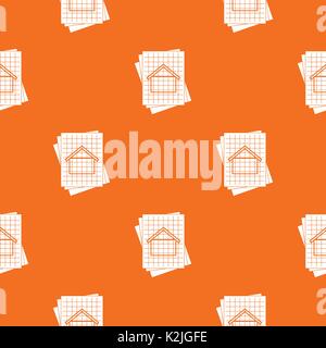 House blueprint pattern seamless Stock Vector
