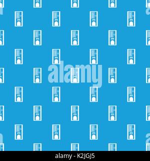 Coffee vending machine pattern seamless blue Stock Vector