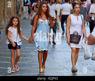 People walking on Nizami street in Baku. Stock Photo