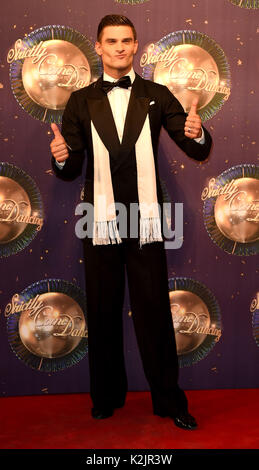 Photo Must Be Credited ©Alpha Press 079965 28/08/2017 Aljaz Skorjanec Strictly Come Dancing 2017 Red Carpet Launch Photocall New Broadcasting House London Stock Photo