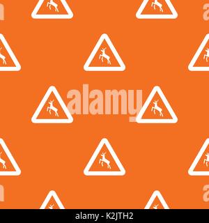 Deer traffic warning sign pattern seamless Stock Vector