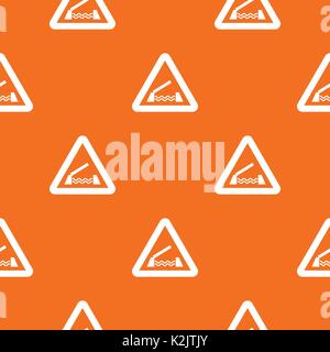 Lifting bridge warning sign pattern seamless Stock Vector