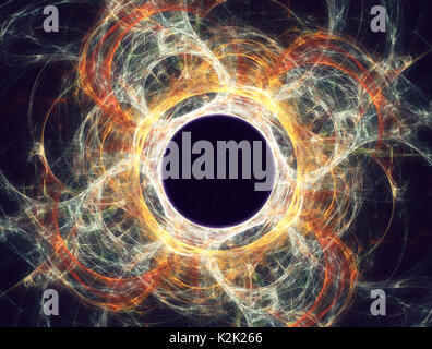 Abstract blackhole illustration in deep space. Stock Photo