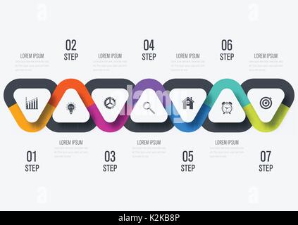 Infographics template 7 options Stock Vector