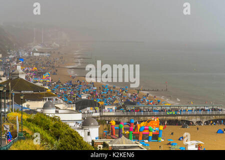Bournemouth, Dorset, UK. 31st Aug, 2017. UK Weather. View along the beach as the torrential rain passed over and the sun begins to come out again at the seaside resort of Bournemouth in Dorset on the first day of the air festival. Photo Credit: Graham Hunt/Alamy Live News