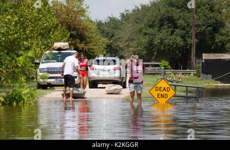 Houston, USA. August 31, 2017: Residents video the flooding caused by Hurricane Harvey in Houston, TX. John Glaser/CSM./Alamy Live News Stock Photo