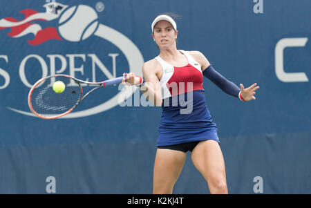 New York, NY USA. 31st August, 2017: Christina McHale of USA returns ball during match against Daria Kasatkina of Russia at US Open Championships at Billie Jean King National Tennis Center Credit: lev radin/Alamy Live News Stock Photo