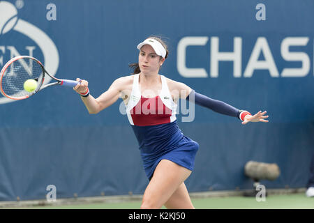 New York, NY USA. 31st August, 2017: Christina McHale of USA returns ball during match against Daria Kasatkina of Russia at US Open Championships at Billie Jean King National Tennis Center Credit: lev radin/Alamy Live News Stock Photo