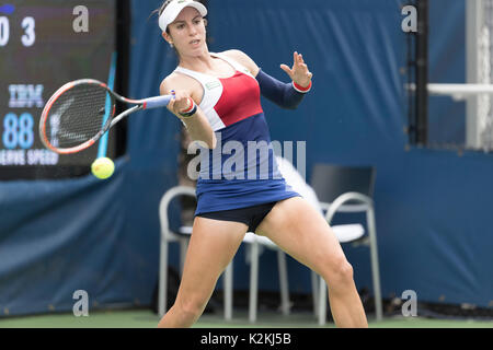 New York, NY USA. 31st August, 2017: Christina McHale of USA returns ball during match against Daria Kasatkina of Russia at US Open Championships at Billie Jean King National Tennis Center Credit: lev radin/Alamy Live News Stock Photo