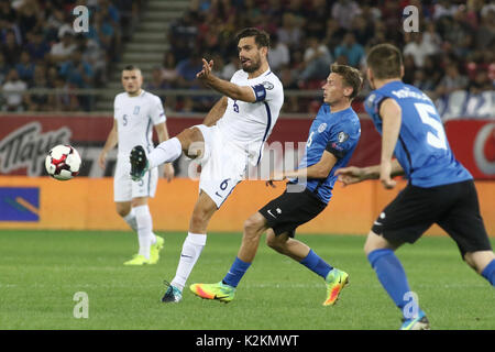 Piraeus, Greece. 31st Aug, 2017. Alexandros Tziolis in action during the World Cup Group H qualifying soccer match between Greece and Estonia at Georgios Karaiskakis Stadium. (Final score 0-0) Credit: SOPA Images Limited/Alamy Live News Stock Photo
