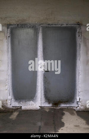 The Global Seed Vault in Longyearbyen, Svalbard Archipelago. Door from the tunnel to the main hall. Stock Photo