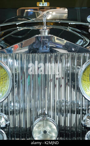detail of 1933 Rolls Royce Phantom II Continental Park Ward Touring Saloon on display in BMW World, Munich, Germany Stock Photo