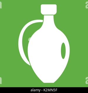 Clay jug icon green Stock Vector