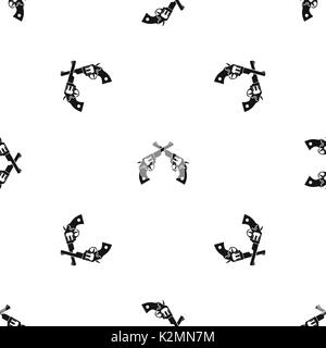 Revolvers pattern seamless black Stock Vector