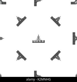 Capitol pattern seamless black Stock Vector