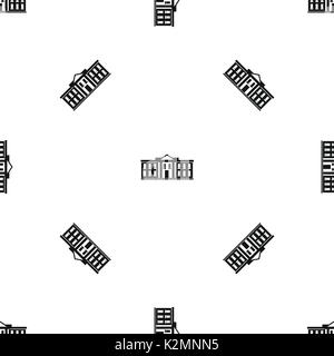 White house USA pattern seamless black Stock Vector