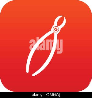 Tooth extraction instrument icon digital red Stock Vector