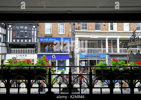 Eastgate Rows from the Rows, Chester, Cheshire, England, UK. Stock Photo