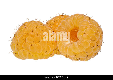 Yellow raspberries isolated on a white background Stock Photo