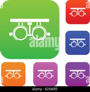 Trial frame for checking patient vision set collection Stock Vector