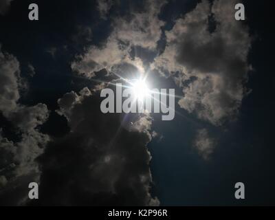 Diamond Ring effect from Solar Eclipse of August 2017 Stock Photo