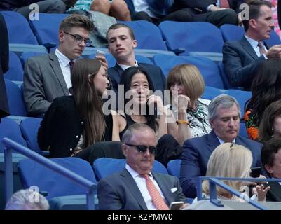 Vera Wang, Anna Wintour in attendance for US Open Tennis Championships - MON, Arthur Ashe Stadium, Flushing, NY August 28, 2017. Photo By: Lev Radin/Everett Collection Stock Photo