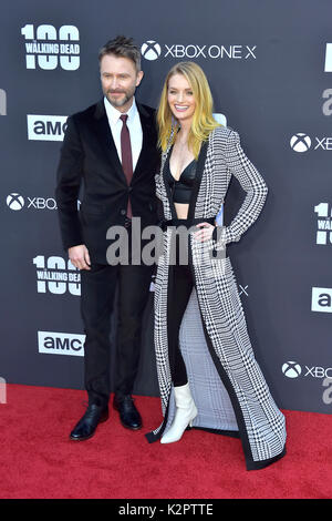 Los Angeles, USA. 22nd Oct, 2017. Chris Hardwick and his wife Lydia Hearst attend AMC's 'The Walking Dead' Season 8 Premiere and the 100th Episode celebration at Greek Theatre on October 22, 2017 in Los Angeles, California. Credit: Geisler-Fotopress/Alamy Live News Stock Photo