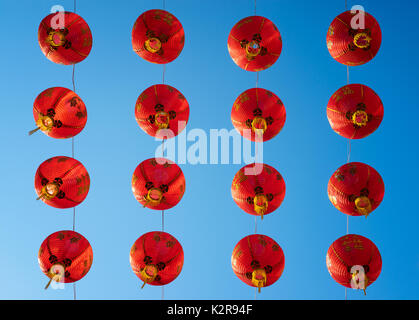 Chinese lanterns over clear blue sky Stock Photo - Alamy