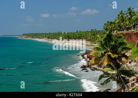 Exotic cliff beach in Varkala. Kerala. India Stock Photo