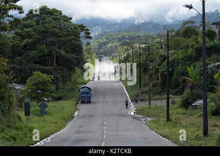 June 5, 2017 Lago Agrio, Ecuador: road through the jungle in the oil production region of the country Stock Photo