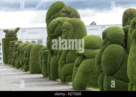 May 16, 2017 Tulcan, Ecuador: the cemetery of the high altitude border town is known for the most elaborate topiary in the Americas Stock Photo