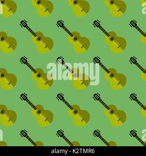 Guitar Musical Instrument Pattern Stock Vector