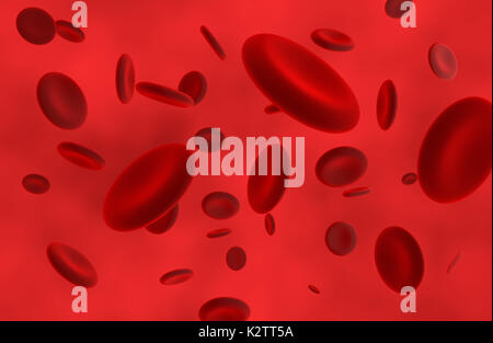 Red blood cells in artery. 3D rendering Stock Photo