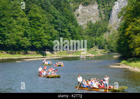 Dunajec River Gorge, wooden raft, rafts, boat, Pieniny National Park , Slovakia Stock Photo