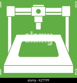 3D printer icon green Stock Vector