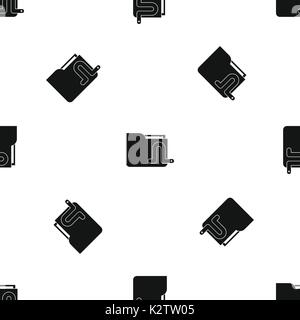 Computer worm pattern seamless black Stock Vector