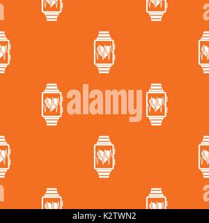 Smartwatch with sport app pattern seamless Stock Vector