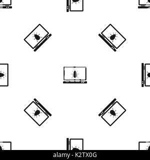 Laptop pattern seamless black Stock Vector