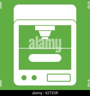 3D printer icon green Stock Vector