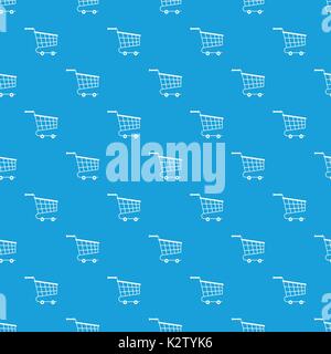 Cart pattern seamless blue Stock Vector