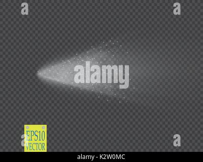 Spray vector effect isolated on transparent background. White fog or smoke with many small particles. Vector Stock Vector