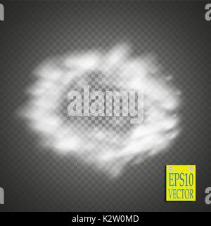 Vector realistic isolated smoke ring effect for decoration on the transparent background. EPS 10 Stock Vector