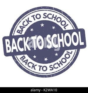 Back to school grunge rubber stamp on white, vector illustration Stock Vector