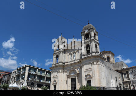 Chiesa Madre with blue sky behind. Zafferana Etnae, Sicily. Stock Photo