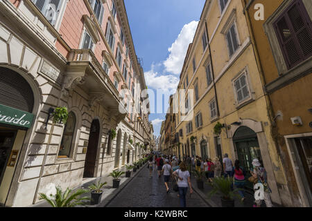 View of old cozy street in Rome, Italy. Architecture and landmark of Rome. Postcard of Rome Stock Photo