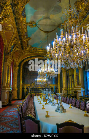 Dining Room of Napoleon's Apartments at the Louvre, Paris, France. Stock Photo