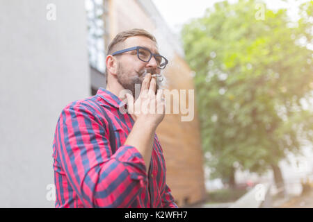 Close up of a man smoking weed Stock Photo