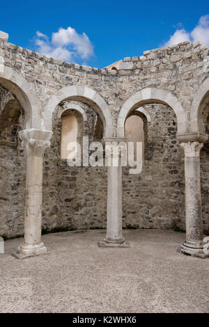 Roman arches in the town Rab on the island Rab in Croatia Stock Photo