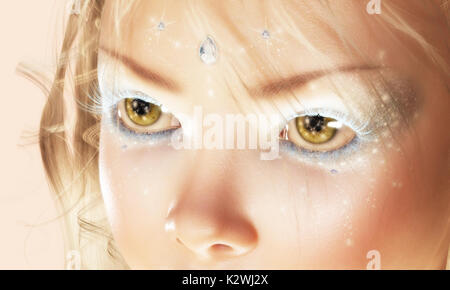 Digital 3D Illustration of Fairy Eyes Stock Photo